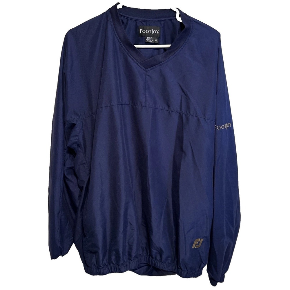 Footjoy Men's Blue Long Sleeve Golf Rain Wind Breaker- Size XL Pockets